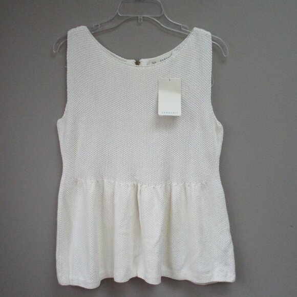 Zaraknit Sleeveless Sweater Size Large Ivory - Picture 2 of 6